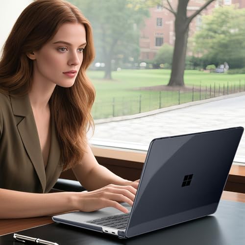 Batianda Case for Microsoft Surface Laptop 13 inch 2025-2026, Crystal Black | Fits Model 2095, Lightweight Slim Hard Shell with Scratch-Resistant Protection, Easy Installation, Precision Fit - color: Black