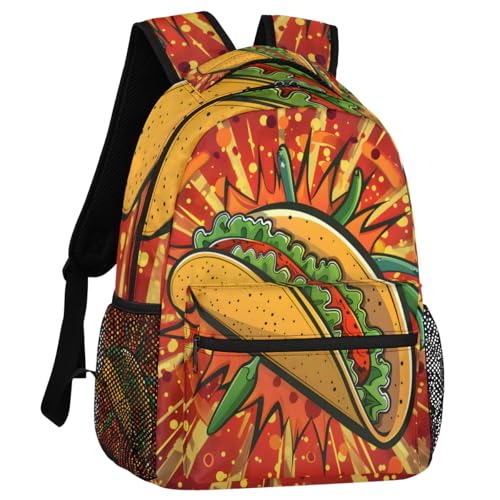 Mexican Taco Food Backpack for Women Men Adults Shoulder Computer Laptop Backpack Sports Hiking Gym Workout Travel Casual Daypack - color: Multicolor 7