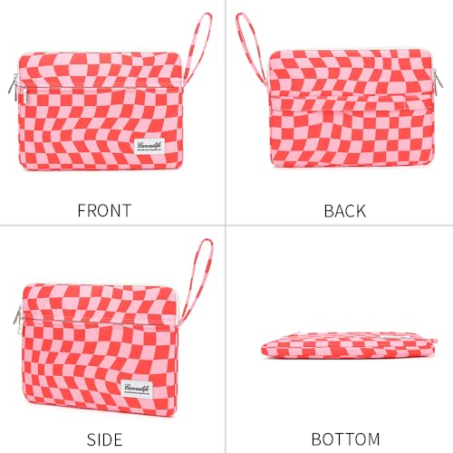 Canvaslife Laptop Sleeve Case Cover with Pocket for MacBook Pro 14 inch and 14 inch-14.4 inch HP, Lenovo, Dell, ASUS, Acer Notebook Computer (New Pink Checker) - color: New Pink Checker, size: 14 inch / 14.0 inch