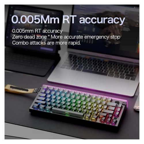 R85HE Magnetic Axis Gaming Wire Keyboard 8KHz Rate 0.005mm RT Precision Adjustable 5 Layer Soundproof Filling RGB(R85 HE-White) - color: R85 HE-White