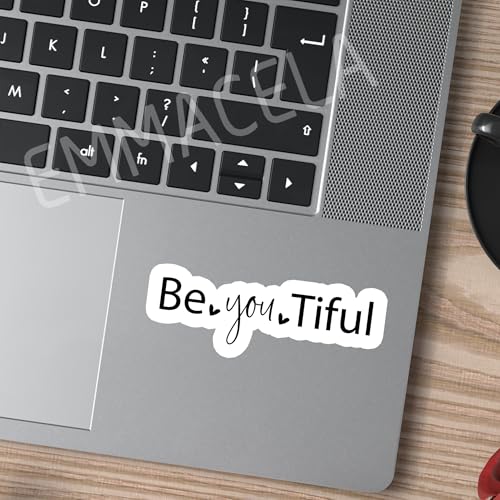 BeYouTiful Stickers – Inspirational Quote Waterproof Vinyl Decals for Laptops, Water Bottles, Tumblers, Notebooks – Motivational Aesthetic Stickers for Teens, Girls, Women – 3 x 1.1 Inch (3 Pack) - color: Beyoutiful