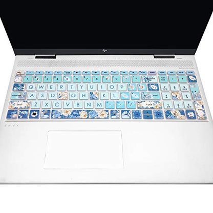 Keyboard Cover for HP Envy x360 15.6''Series/Pavilion 15/ Pavilion x360 15.6” Series/Envy 17 17.3" Series/HP Laptop 15t 17t 17-ca0011nr 17-by0040nr, Peony - color: Peony