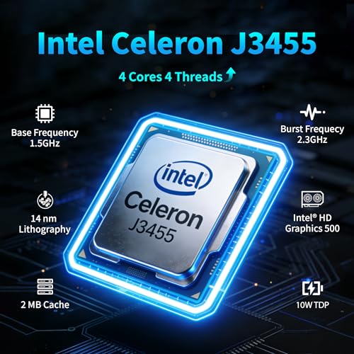 Fanless Mini PC Stick Win 10, Micro Desktop Computer Stick Celeron J3455 4GB 64GB eMMC (1.5 GHz), Small PC USB3.0 X 2 Gigabit Ethernet 4K 60Hz - size: J3455-4+64GB