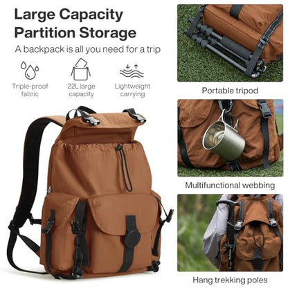 mixi Travel Backpack for Women Men, 18 Inch Carry On Laptop Backpack Flight Approved fits 16'' Laptop, Lightweight Waterproof Hiking Backpack Travel Outdoor Business Casual Daypack, Brown - color: Brown