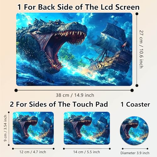 Laptop Skin Sticker Decal 15.6 Inch,12 13 13.3 14 15 15.6 in Laptop Netbook Skins for Notebook,Art Decal Removable Waterproof Scratch Resistant,Universal Vinyl Cover,Blue Glitter Dinosaur - color: Blue Glitter Dinosaur