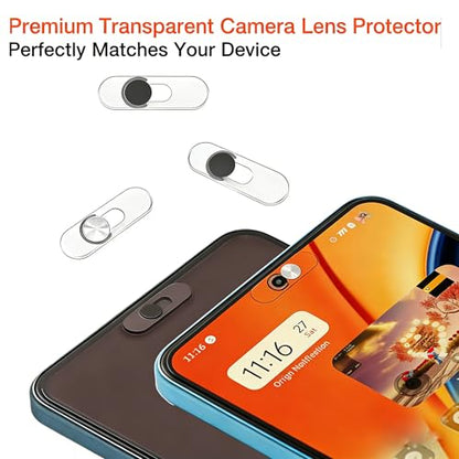 3 Pack Ultra Thin Front Camera Privacy Slider Cover | Fits Android Phone, Pixel, Galaxy & iPad, sliding webcam blocker for single front camera privacy protection