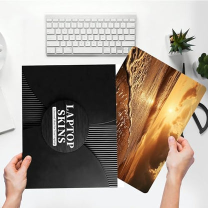 Universal Laptop Skin Sticker with 2 Wrist Pad Skins, Waterproof Scratch Resistant Vinyl Laptop Cover Decal, Cut to Fit for 11–15.6 Inch MacBook HP Dell Lenovo, Beach Sunset - color: Beach Sunset