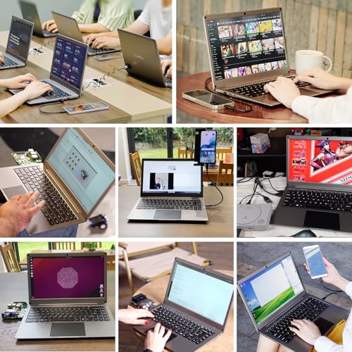 ELECROW 14 Inch Portable Monitor with Keyboard with RPi5 & Jetson Adapters | 1080P Lapdock Display with Built-in Battery Compatible with Raspberry Pi, PC, Phone, Mac, Game Console
