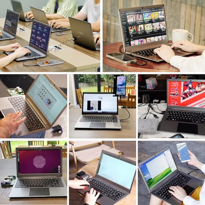 ELECROW 14 Inch Portable Monitor with Keyboard with RPi5 & Jetson Adapters | 1080P Lapdock Display with Built-in Battery Compatible with Raspberry Pi, PC, Phone, Mac, Game Console