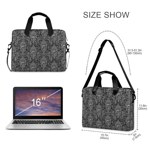 Skull Print Laptop Case 15.6 inch Computer Bag | Waterproof Laptop Briefcase Laptop Bag for Women & Men - color: Color17