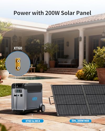 ABOK Ark3600 Portable Power Station of Extra Battery | Expandable to 11520Wh, 3840Wh LiFePO4 Battery, 3H Fast Charge, 3600W Solar Generator for Home Backup, Hurricane, Camping, RV - style: Ark3600 Extra Battery