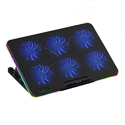 Laptop Cooling Pad, Laptop Cooler with 6 Quiet Led Fans for 15.6-17 Inch Laptop Cooling Fan Stand, Portable Ultra Slim USB Powered Gaming Laptop Cooling Pad (Color : Blue) - color: Blue