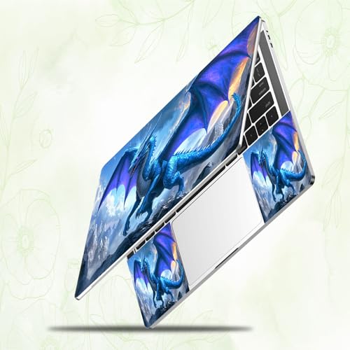 Laptop Skin Sticker Decal, Universal Reusable Vinyl Laptop Cover for 12" 13" 13.3" 14" 15" 15.4" 15.6" Notebook PC, Waterproof Scratch-Resistant with 2 Wrist Pads, Easy to Apply & Remove,H Dragon - color: H Dragon