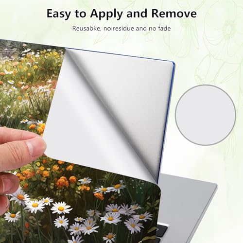 Laptop Skin Sticker Decal, Universal Reusable Vinyl Laptop Cover for 12" 13" 13.3" 14" 15" 15.4" 15.6" Notebook PC, Reusable Waterproof Scratch-Resistant with 2 Wrist Pads,Art Wildflower - color: Art Wildflower