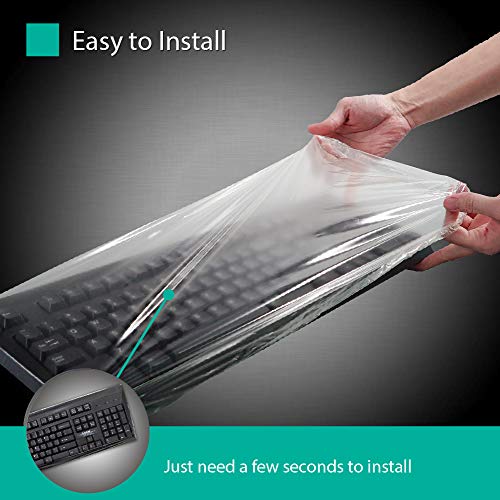 Universal KeyboardCap. Fully Covered Flat Style 0.025mm Waterproof Anti-Dust Desktop Keyboard Cover with Numeric Hospital/Dentist Use (0.025mm [100 Pack]_2) - size: 0.025mm [100 Pack]_2
