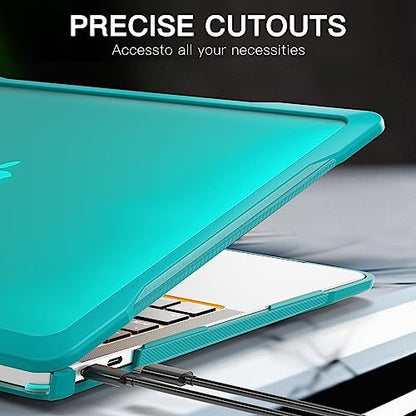 Batianda 4-in-1 Ultimate Case for MacBook Air 13 Inch 2018-2020, Blue | Fits M1/Intel Models A2337/A2179/A1932, Lightweight Slim Design, Carbon Fiber Side Texture, Matte Translucent Hard Shell - color: Blue