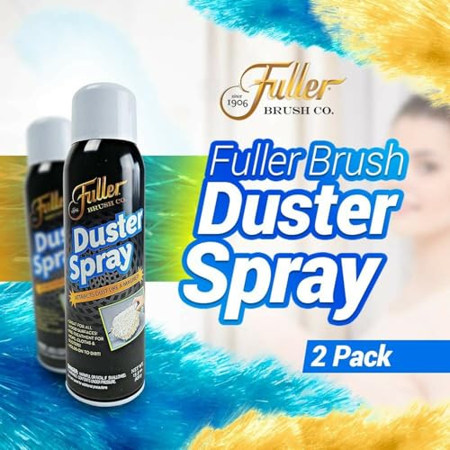 Fuller Brush Duster Spray and Microfiber Cloth Bundle – 3 Microfiber Cloths – Multi Surface Dust Removing Sprayer - Safe Household Cleaning for Floors, Furniture, Blinds & Car Interiors - size: 2 Pack with Cloths