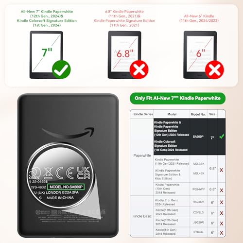 IPROKKO 2 Pack Anti Blue Light Screen Protector for 7-inch Kindle Paperwhite 12th Gen 2024 & Kindle Colorsoft 1st Generation (Signature/Kids Edition). Matte Anti-Glare High Clarity Protective Paper-like Film, Compatible With Kobo Aura 2, Boox Go 7 - color