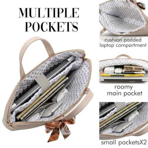 Laptop Bag for Women Slim Travel - color: Black-75pu