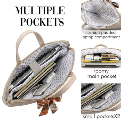 Laptop Bag for Women Slim Travel - color: Black-75pu
