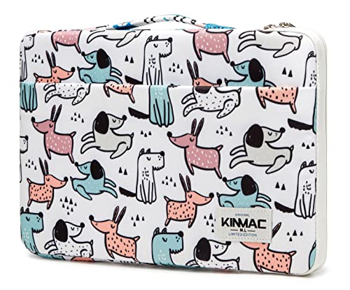 Kinmac Dogs Pattern 360° Protective Water Resistant Laptop Case Bag Sleeve with Handle for Surface Pro,MacBook Pro 13",MacBook 12",New MacBook Air 13" Retina and iPad pro 12.9 - color: Cartoon Dogs, size: 12 inch-13.3 inch