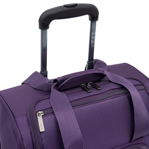 TPRC 15” Underseat Carry-On Luggage Airline Approved Personal Item with USB Charging Port, Purple - color: Purple