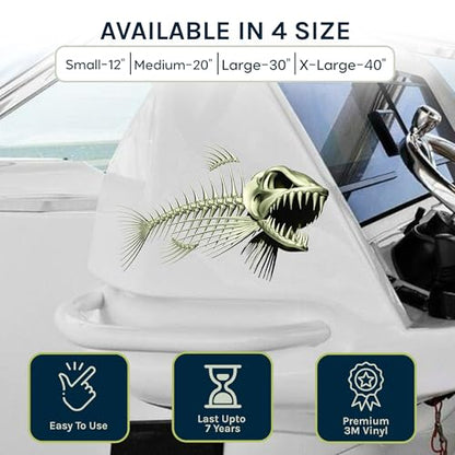 Skeleton Beautiful Fish Decal | Fishing Decal for Boat, Car, Vehicle, Truck Etc. | Waterproof Vinyl Sticker | Many Sizes & Styles Available | 12" to 40" by Digital Fish Art (Small, Position 2R) - color: Position 2r, size: Small
