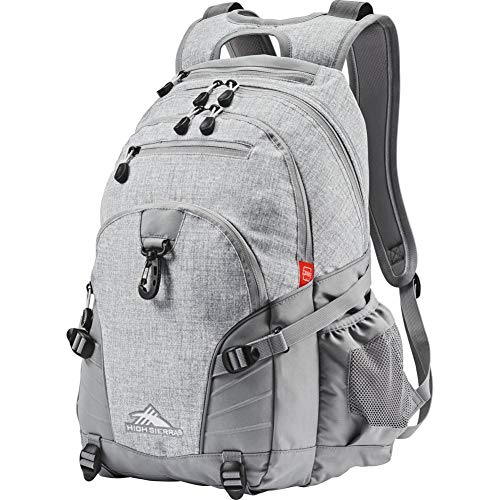 High Sierra Loop Backpack, Travel, or Work Bookbag with tablet sleeve, One Size, Silver Heather - color: Silver Heather