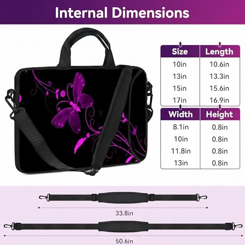 10 inch Messenger Bag Carrying Case Sleeve with Handle Accessory Pocket Fits 7 to 10-Inch Laptop/Notebook/ebooks/Kids Pad (7-10.2 inch, Nice Butterfly) - color: Nice Butterfly, size: 7-10.2 inch