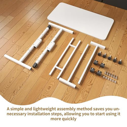 Panana Small Standing Desk Adjustable Height, Mobile Rolling Stand Up Desk with Wheels, 32 Inch Portable Rolling Desks Computer Office Workstations Walking Pad (White) - color: White
