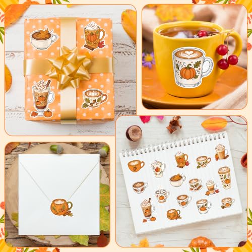 Autumn Latte Coffee Self Adhesive Sticker for Laptop DIY Gift | Waterproof, Self Adhesive Vinyl Decal, Bright Color Clear Printing, Easy Peel - style: Autumn Latte Coffee