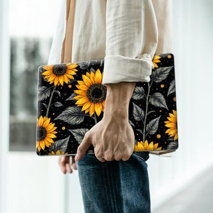 Reusable Universal Laptop Skin Sticker, Cut to Fit for 11.6–15.6 Inch Laptops, Waterproof Protective Film, No-Residue - Golden Sunflowers - color: Golden Sunflowers