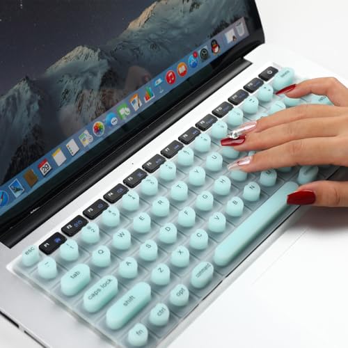 Allinside Keyboard Cover for Long Nails, Compatible with MacBook Neo A18 Pro & MacBook Pro 13/14/16 (2021–2024) & MacBook Air 13/15 (2020–2024), Raised Heart-Shaped Silicone Skin, Mint Green - color: Mint Green