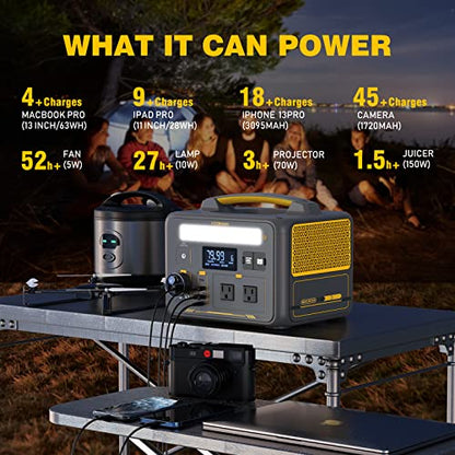 VTOMAN 939Wh Portable Power Station Bundle with Extra Battery & 110W Solar Panel Included - Up to 1200W Solar Power Generator for Home Backup, Off-grid, Road Trip, RV, Camping, Fishing, Emergencies - style: Jump600X+110W+ExtraBattery