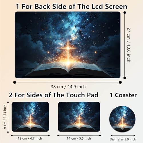 Laptop Skin Sticker Decal 15.6 Inch,12 13 13.3 14 15 15.6 in Laptop Netbook Skins for Notebook,Art Decal Removable Waterproof Scratch Resistant,Universal Vinyl Cover,Cross Book Sky - color: Cross Book Sky