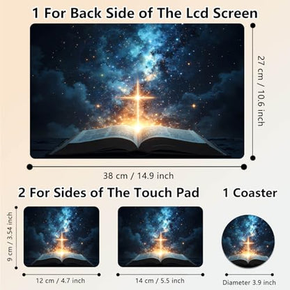 Laptop Skin Sticker Decal 15.6 Inch,12 13 13.3 14 15 15.6 in Laptop Netbook Skins for Notebook,Art Decal Removable Waterproof Scratch Resistant,Universal Vinyl Cover,Cross Book Sky - color: Cross Book Sky