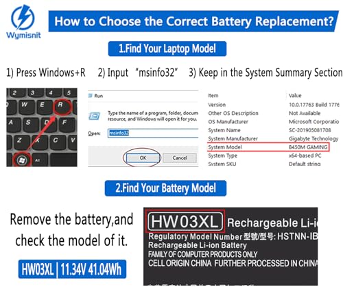 HW03XL L97300-005 Laptop Battery Replacement for HP Pavilion 15-EG 15-eg0xxx 15-eg0073cl 15-eg0070wm 15-EH 17-CN 17-cn0xxx 17-CP 17-cpo700dx Series L96887-421 l97300-005 HW03041xl-pl 41.04Wh - size: HW03XL