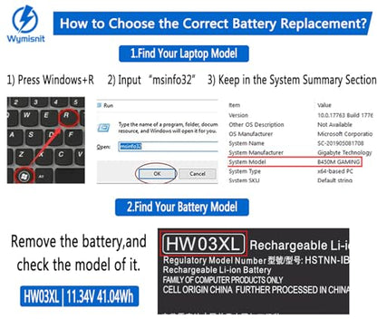 HW03XL L97300-005 Laptop Battery Replacement for HP Pavilion 15-EG 15-eg0xxx 15-eg0073cl 15-eg0070wm 15-EH 17-CN 17-cn0xxx 17-CP 17-cpo700dx Series L96887-421 l97300-005 HW03041xl-pl 41.04Wh - size: HW03XL