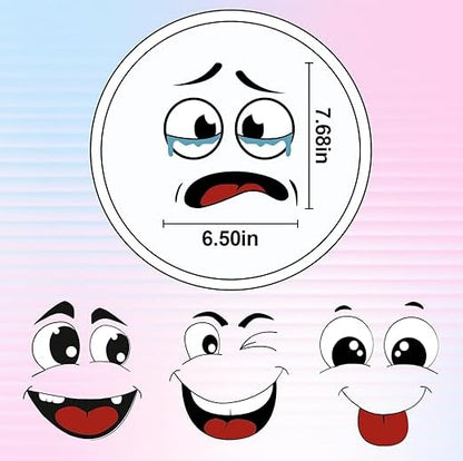 8Pcs Funny Trash Can Stickers, 4 Sheets Cartoon Face Decals, Self-Adhesive Waterproof Decorative Stickers for Trash Can, Toilet and Refrigerator