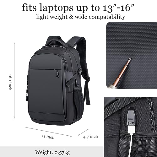 Travel Laptop Backpack for Men - Fits up to 15.6-inch Laptops, Computer Bag, Large Capacity Business Backpack with Multiple Compartments, Black - color: Black-263