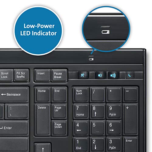 Kensington Slim Type Wireless Quiet Keyboard (K72344US), Black | Low-profile slim keys, quiet typing, reliable wireless connection