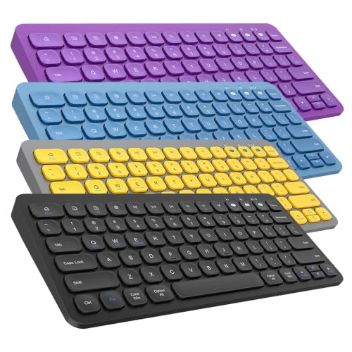Keyboard, Wireless Bluetooth Keyboard, Multi-Device Ergonomic, Wireless, Compatible with Laptop/PC/Notebook/MacBook/Computer, for iPhone/iPad/iPad mini/iPad Air/Smart TV - color: BK