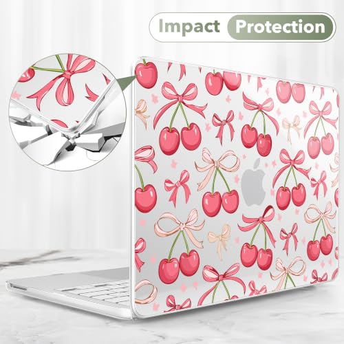 May Chen Compatible with MacBook Neo 13 inch Case 2026 Model A3404, Plastic Hard Shell,Keyboard Cover,Screen Protector,Dust Plug, for MacBook Neo 13" with A18 Pro Chip,Cherries & Bows - color: Cherries & bows