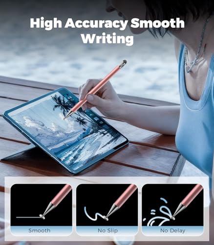 Kenkor Stylus(3pcs),2-in-1 Stylus Pen for Touch Screen, Stylus Pen for iPad | No Charging,Compatible with Apple(iPhone/iPad)/Nintendo Switch/Samsung/Google/Microsoft/Android Tablets Touch Screens Devices - color: Black+Pink+White