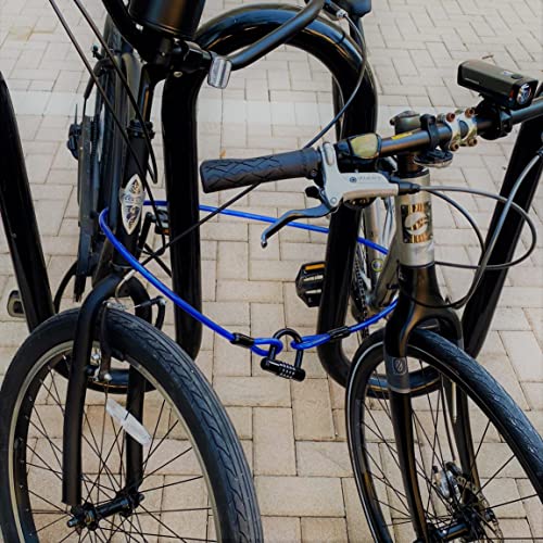 Security Cable (5' to 25' Lengths) with Looped Ends, 5ft | Weatherproof, Anti-Theft Protection, 10mm Diameter, Multi-Purpose, Braided Steel, Vinyl Coated, For Bikes, Outdoor Equipment - size: 5ft