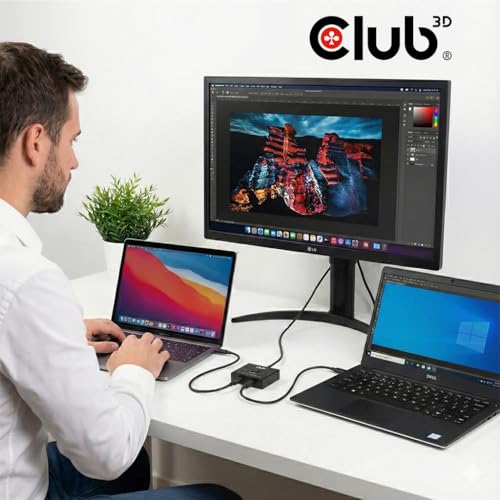 Club 3D CSV-2511 USB-C Bi-Directional Video 8k 60Hz+ Data + PD Switch |