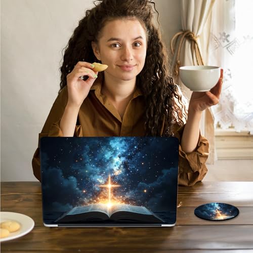 Laptop Skin Sticker Decal 15.6 Inch,12 13 13.3 14 15 15.6 in Laptop Netbook Skins for Notebook,Art Decal Removable Waterproof Scratch Resistant,Universal Vinyl Cover,Cross Book Sky - color: Cross Book Sky