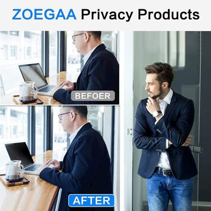 ZOEGAA 15.6 Inch Laptop Privacy Screen,Compatible with Lenovo ThinkPad HP Dell Xps Samsung Asus Acer brands,Removable 16:9 Widescreen Display laptop privacy screen 15.6 inch and Anti-Glare Protector - size: 15.6 in (16:9) privacy screen