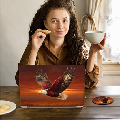 Laptop Skin Sticker Decal 15.6 Inch,12 13 13.3 14 15 15.6 in Laptop Netbook Skins for Notebook,Art Decal Removable Waterproof Scratch Resistant,Universal Vinyl Cover,Cute Eagle Dusk - color: Cute Eagle Dusk
