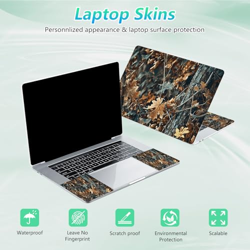 Laptop Skin Sticker Decal 12"-15.6" Universal Laptop/Notebook/Netbook Vinyl - Waterproof Scratch Resistant,Fits HP Dell Lenovo MacBook,2 Free Wrist Pads,Easy Apply & Remove,Autumn Leaf - color: Autumn Leaf